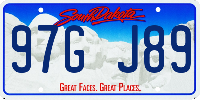 SD license plate 97GJ89