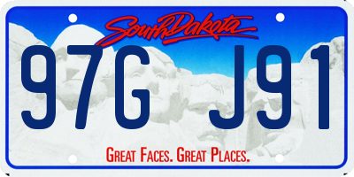 SD license plate 97GJ91