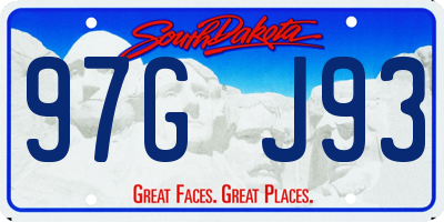 SD license plate 97GJ93