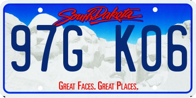 SD license plate 97GK06