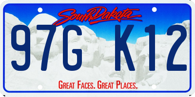 SD license plate 97GK12