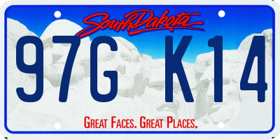 SD license plate 97GK14