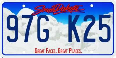 SD license plate 97GK25