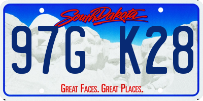 SD license plate 97GK28