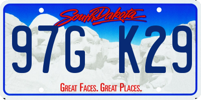 SD license plate 97GK29