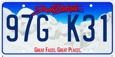 SD license plate 97GK31
