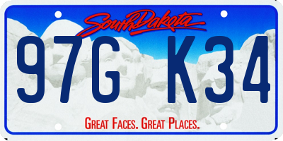 SD license plate 97GK34