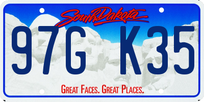 SD license plate 97GK35