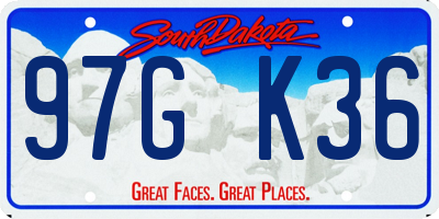 SD license plate 97GK36
