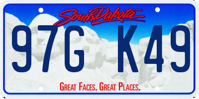 SD license plate 97GK49