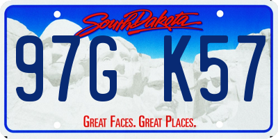 SD license plate 97GK57