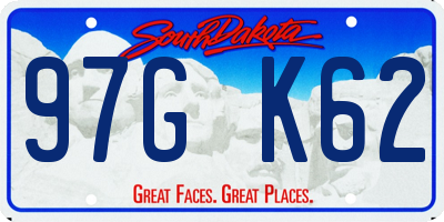 SD license plate 97GK62