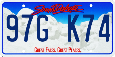 SD license plate 97GK74