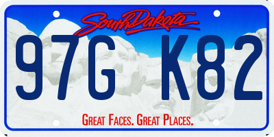 SD license plate 97GK82
