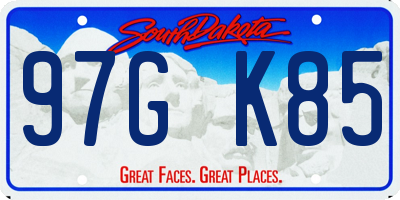SD license plate 97GK85