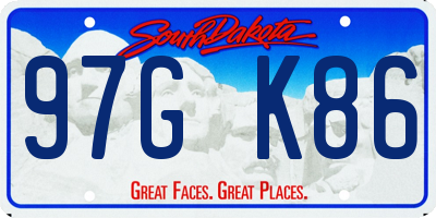 SD license plate 97GK86