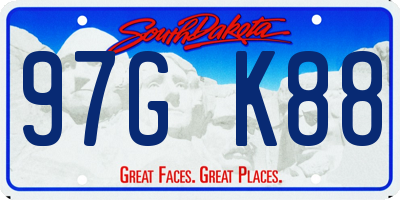 SD license plate 97GK88