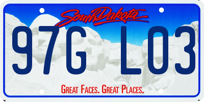 SD license plate 97GL03