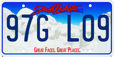 SD license plate 97GL09