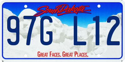 SD license plate 97GL12