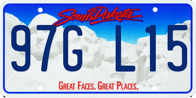 SD license plate 97GL15