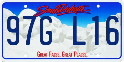 SD license plate 97GL16