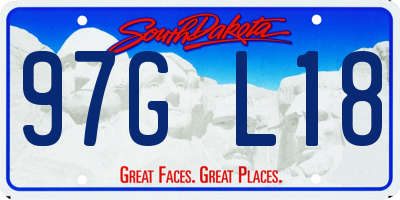 SD license plate 97GL18