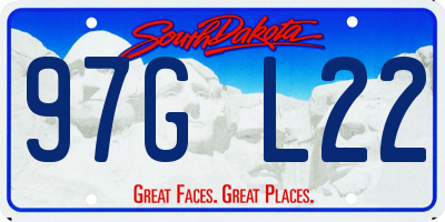 SD license plate 97GL22