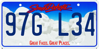 SD license plate 97GL34