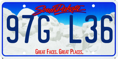 SD license plate 97GL36