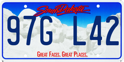 SD license plate 97GL42