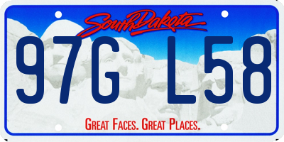 SD license plate 97GL58
