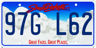 SD license plate 97GL62
