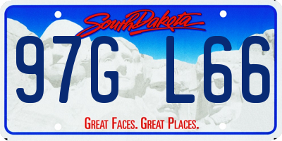 SD license plate 97GL66
