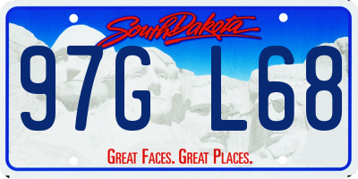 SD license plate 97GL68