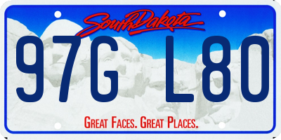 SD license plate 97GL80