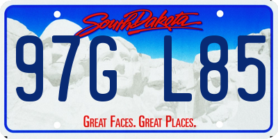 SD license plate 97GL85