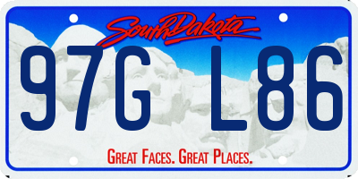 SD license plate 97GL86