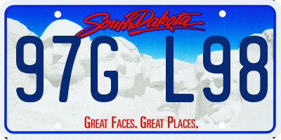 SD license plate 97GL98
