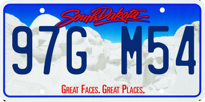 SD license plate 97GM54