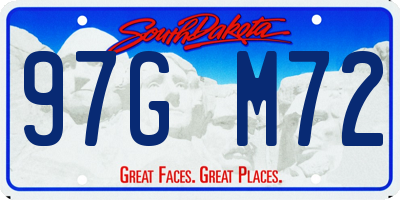 SD license plate 97GM72