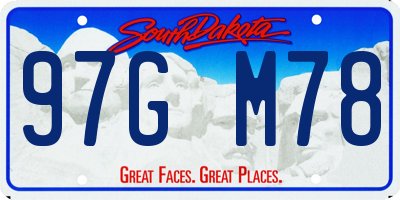 SD license plate 97GM78
