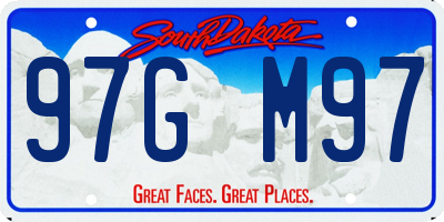 SD license plate 97GM97