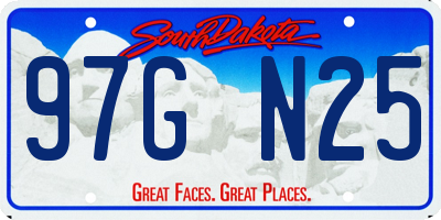 SD license plate 97GN25
