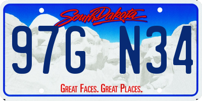 SD license plate 97GN34