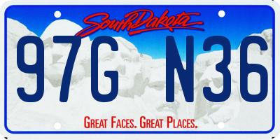 SD license plate 97GN36