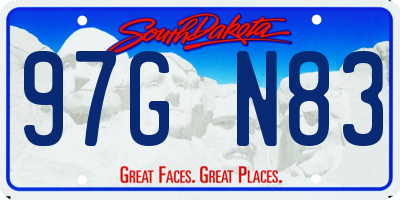 SD license plate 97GN83