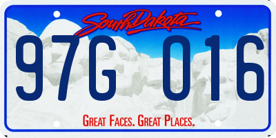 SD license plate 97GO16
