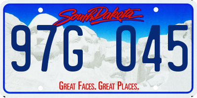 SD license plate 97GO45
