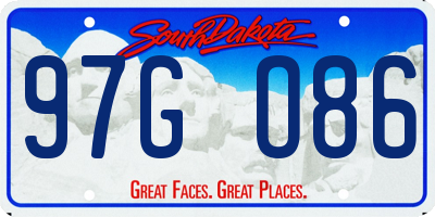 SD license plate 97GO86